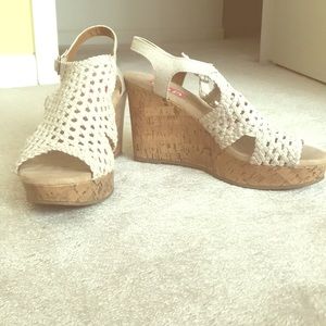 White Lace Wedges